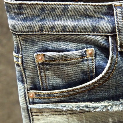 2024 Spring and Autumn New Fashion Trend Retro Stretch Pants Men's Casual Slim Comfortable Breathable High-Quality Jeans 28-36