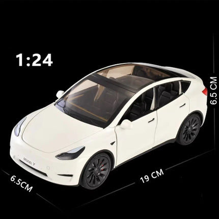 1/24 Scale Model Y Diecast Alloy Toys Models Car Simulation With Sound And Light Pull Back Function Collection Boys Toy Gifts