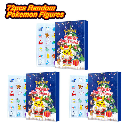 Pokemon Figure Advent Calendar Gift Box mini Pikachu Character Bulbasaur Christmas Toy Gifts Collection Desktop Model Toy