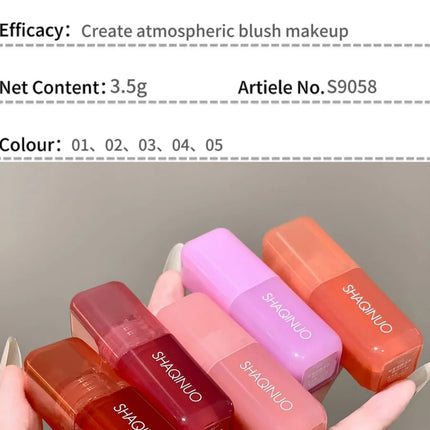 Light Blush Liquid SHAQINUO Moisturizing Mirror Vitality Moisturizing Whitening Brightening Natural Rouge