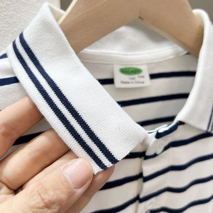 Boys' Polo Shirt Short Sleeve Children's Summer Dress Striped T-shirt 2025 Korean Edition Loose Half Sleeve Summer Top Trendy