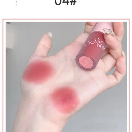 Gege Bear Smooth Multi-purpose Cream Expansion Color Blush Not Easy to Fade Nude Matte Velvet Lip Glaze