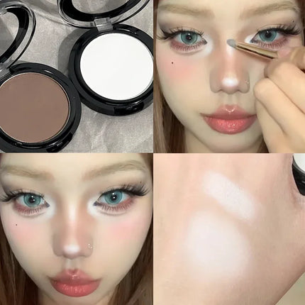 Matte Highlighter Contouring Palette Brighten Nose Shadow Face Contour Powder Monochrome White Bronzer Highlighter Makeup Plate