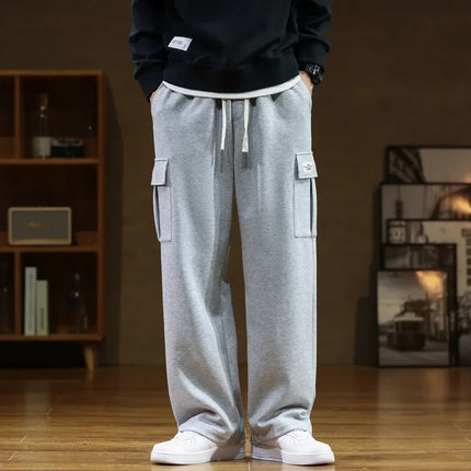 Mens Sweatpants 8XL Cargo Sports Straight Loose Plus Size Big 7XL 6XL Black Overlarge Track Pants Boys Casual Wide Leg Trousers