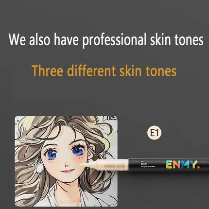 enmy Black box Direct Liquid acrylic markers with paper 24-80 colors soft head colorful painting pen DIY Paint Marker