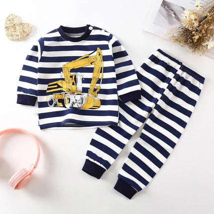 Kids Set Boy Pajamas Cotton Baby Cotton Clothing Children Autumn Clothes Pants Sets Home Clothes For Baby Infant Newborn Outfits