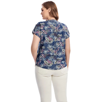 Women Plus Size Woven Spring And Autumn Denim Fashion Shirt