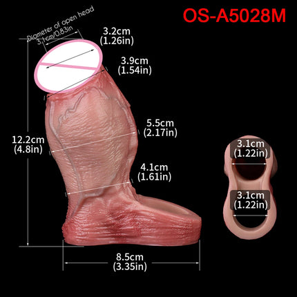 SXXY Super Real and Soft Penis Sleeve With Close Head Silicone Girth Enhancer For Men Penis Extend Reusable Condom Sex Toy