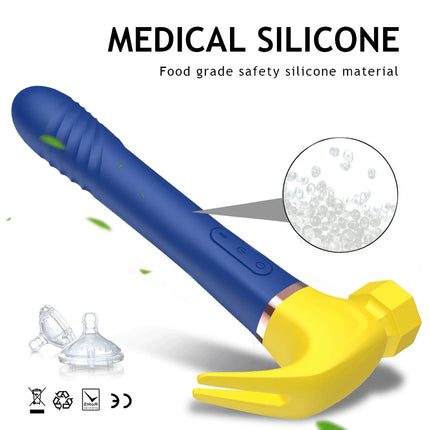 Hammer Vibrator Multifunctional Sex Machine G Spot Stimulation Telescopic Dildo Vaginal Massage Clit Sucking Female Masturbator