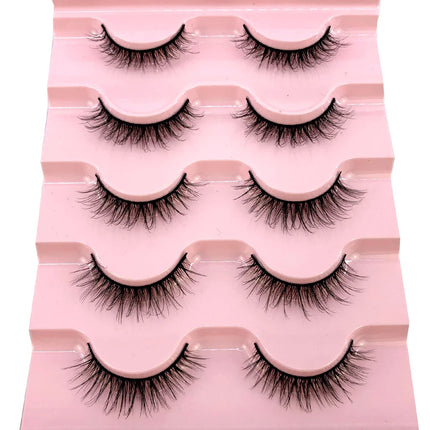 New 5 pairs natural fluffy 3D mink false eyelashes fake lashes makeup kit Mink Lashes extension eye lashes short eyelashes