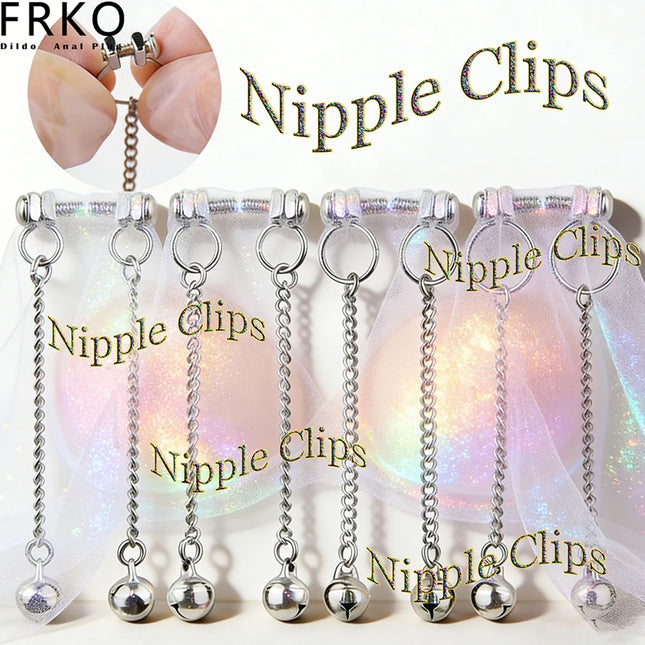 FRKO Adjustable Female Nipple Clips Stainless Steel Non Pirecing Women Nipple Stimulation Breast Decoration Flirting Sex Toys 18