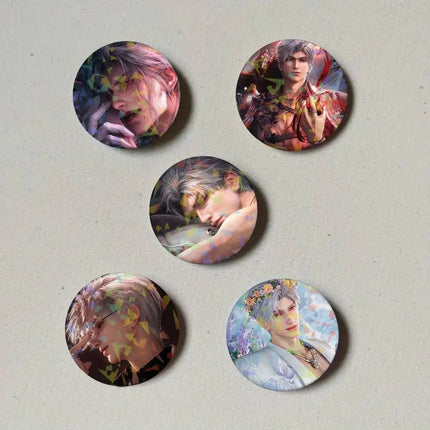 Game Love and Deepspace Sylus Round Laser Badge Brooch Clothes Backpack Accessories Lapel Decoration Gift