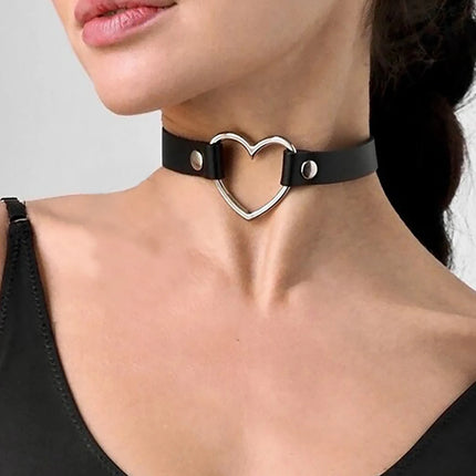 Women Fashion Leather Sexy Collar Necklaces Cat Shaped Adjustable Gothic Harajuku Choker Punk Bondage Women Neck Accessories