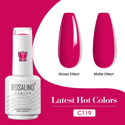 ROSALIND 15ml Nail Gel Polish Macaron Hybrid Varnish Semi Permanent Nail Art Design Soak Off Top Base Coat Esmalte UV Gel Nail