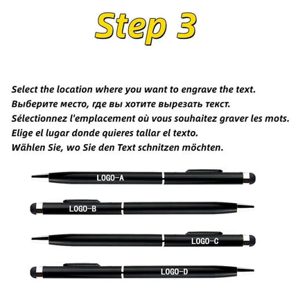100 Pcs 13-color Metal 2-in-1 Stylus Universal Ballpoint Pen Custom Logo Text Engraving Office School Advertising Pen Wholesale