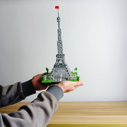 Knew Built Exquisite Paris Eiffel Tower Micro Mini Building Blocks Toys Set: LED Illuminated, Perfect Gift Illuminate Your World