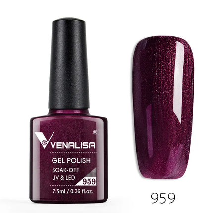 Venalisa Nail Gel Polish Semi Permanent Salon Quality TPO Free Glitter 7.5ml Soak off UV LED Nail Gel Varnish