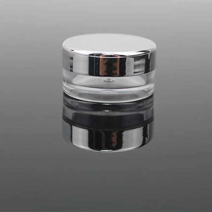 50pcs 3ml Makeup Jar Cosmetic Empty Container with Rose Gold Lid Plastic Small Bottle for Eyeshadow Cream Lip Balm Container