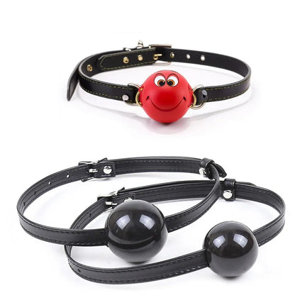 Leather Strap-on Gag BDSM Silicone Bite Ball Mouth Slave Oral Fixation Mouth Stuffed Adult Games For Couples Flirting Sex Toys