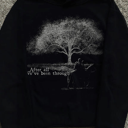 Summer New Printed Pocket Less Sweatshirt Long Sleeved Pullover Hoodie Retro Jacket Street Wear Y2K