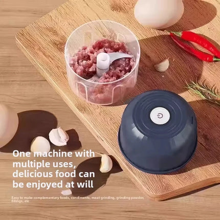 Electric garlic puree grinder, rechargeable 260ML onion, ginger, chili, vegetable grinder, and complementary food machine