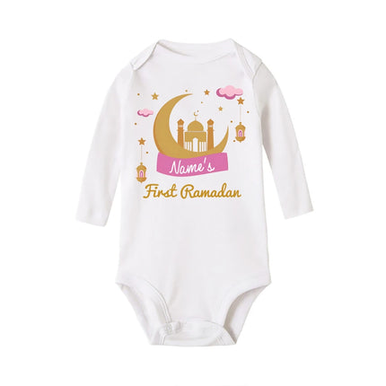 Personalized Ramadan Baby Bodysuit Custom Name Newborn Eid Jumpsuit Infant Ramadan Romper Islamic Muslim Holiday Babies Outfits