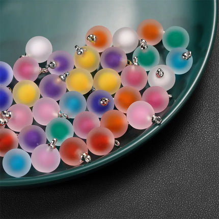 10pcs/lot Resin Frosted Multicolor Heart Charms For Handmade Bracelet Earrings Necklace Pendant DIY Jewelry Making Supplies