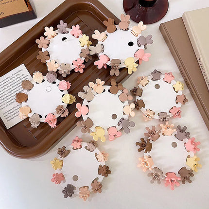 10Pc Kids Hair Claws Mini Flower Crown Princess Girl Hair Clips Cute Children Braid Hairpins Hair Accessories Barrettes Headwear