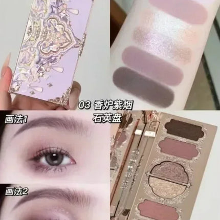 Flower Knows Butterfly Cloud Collar Collection Makeup 6Colors Eyeshadow Matte Fine Shimmer Pearl Glitter Eye Face Palette