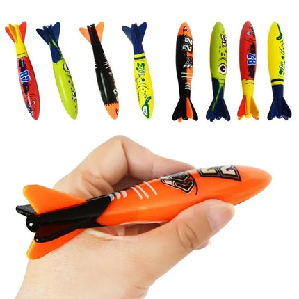 Summer Kids Diving Swimming Pool Throwing Toys Shark Fish Rocket Pool Toy Water Fun Pool Games Swim Summer Water Toys for Kids
