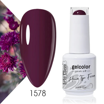 Arte Clavo Red Color Series Nail Polish UV Soak Off Varnish 15ml Manicure Nail Art Long-lasting Hema Tpo Free Gel Nail Polish