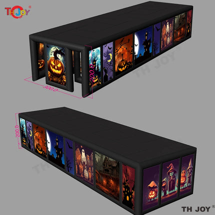 New Design Black Fun Maze Game Large Inflatable Halloween Haunted House Inflatable Haunted Labyrinth Maze for Outdoor Play