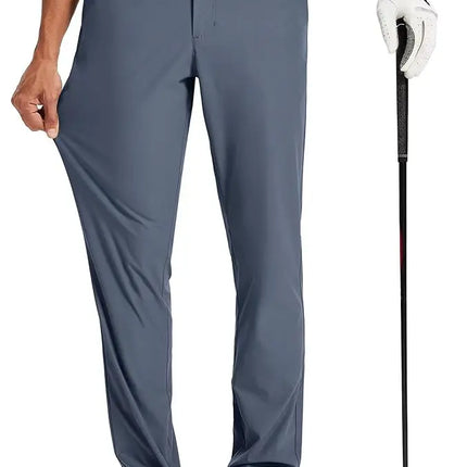 Men's Golf Pants 30"/32"/34" Stretch Work Dress Pants Slim Straight Lightweight Quality Business Trousers Casual Suit Pants