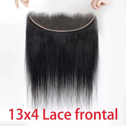 Peruvian Straight 13x4 Lace Frontal Natural Color Hair 100% Human Hair For Women Pre Plucked Bleached Knots 4x4 Lace Closure