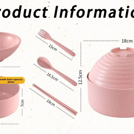 Ramen Bowl Set Ramen Noodles Bowl With Chopsticks Ramen Bowl Microwavable Cooker Bowl with Lid