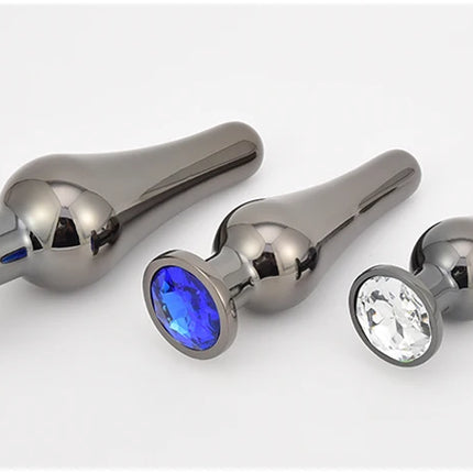 Gun Color Stainless Steel Anal Plug Dildo Sex Toys Products 3 Sizes Butt Plug For Women Sex Adult Game Prostate Massager