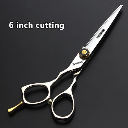 Left-handed 5.5/6 inch Barber Shop Professional Haircut Scissors for Barber Japanese 440C Steel Cutting Shears Salon Accessories