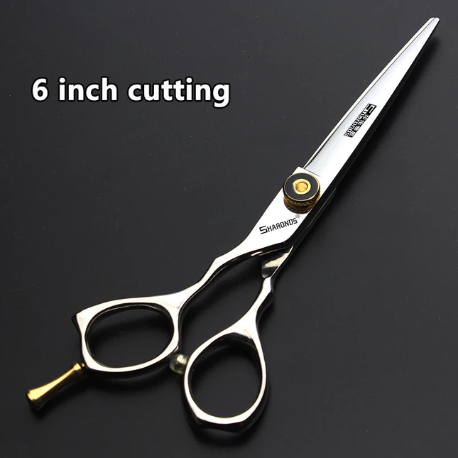 Left-handed 5.5/6 inch Barber Shop Professional Haircut Scissors for Barber Japanese 440C Steel Cutting Shears Salon Accessories