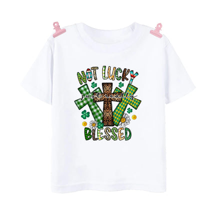 Rainbow Lucky Print Kids Shirts St. Patrick's Day Party Boys Girls Outfit T-shirt Holiday Child Short Sleeve Tops Toddler T Shirt