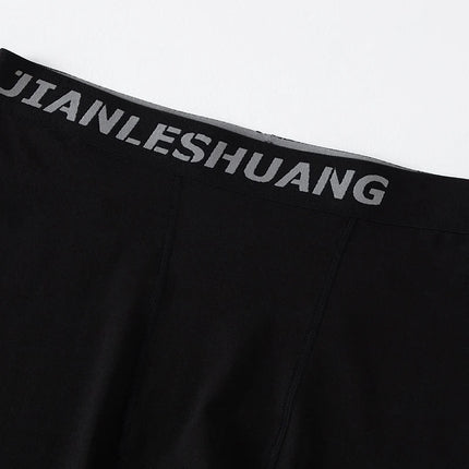 10/5 Piece Set Of Men's Solid Color Classic Long Underwear Quick Drying Youth Sports Comfortable Elastic Casual Boxer Shorts
