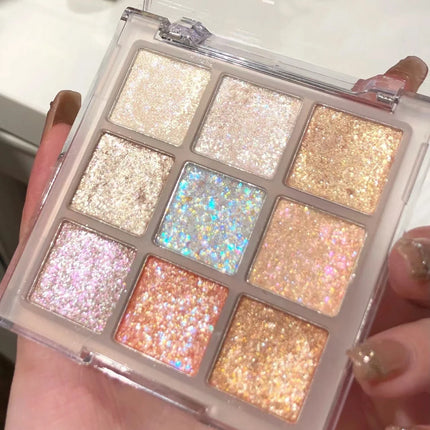 1Pc Pearlescent Eyeshadow Palette Sparkling Sequin Earth Blue Purple Shimmer Highlight Metallic Eye Shadow Glitter Eye Pigments