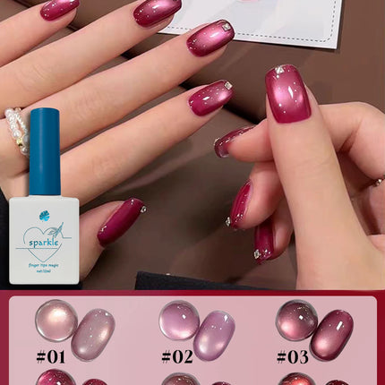 12ml Pink Flower Petal Glass Cat Magnetic Gel Nail Polish Nail Art Manicure Varnis Semi Permanent Soak UV Gel Nail Supplies