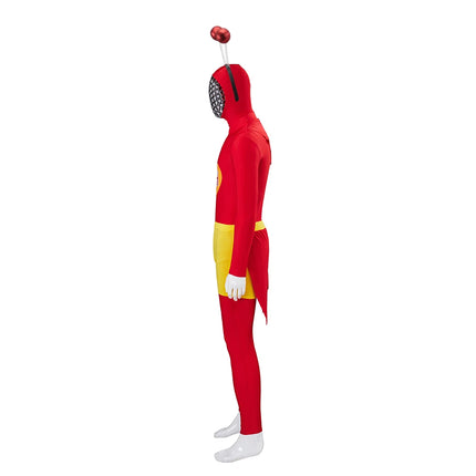 El Chapulin Colorado Cosplay Costume Red Hoodie Jumpsuit with Antennae CH Heart Printed Bodysuit Halloween Carnival Suits