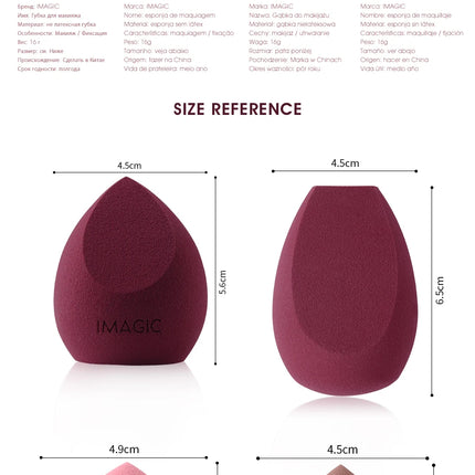 IMAGIC 10PCS/KIT Makeup Sponge Soft For Foundation Concealer Cream Wholesale Healthy Latex Smooth Wet And Dry Women Makeup Tool