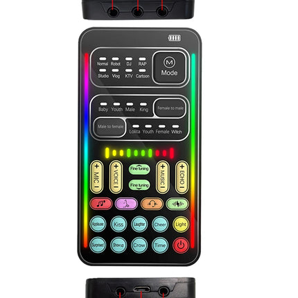 Voice Changer Microphone Bluetooth Mic Wireless For iPhone Android Mobile Cell Phone PC Mini Live Sound Card Mixer Recorder Kit