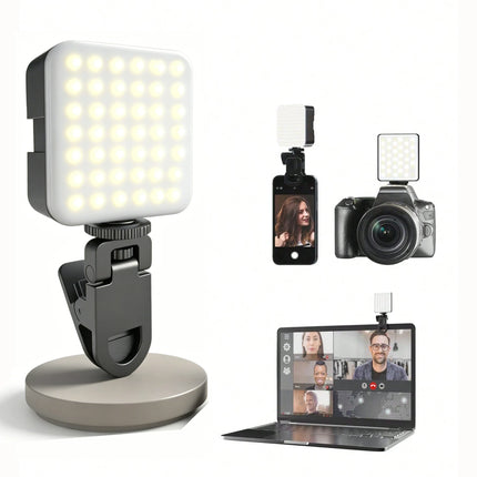 LED Clip Light, Portable Photography Fill Light for Smartphone, Laptop, Ideal for Selfie, Live Stream, Zoom Meeting, Outdoor Sho