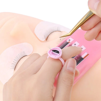 50/100Pcs Disposable Glue Ring Cup For Lashes Fan Tattoo Pigment Holder Eyelash Extension Container Glue Holder Makeup Supplies