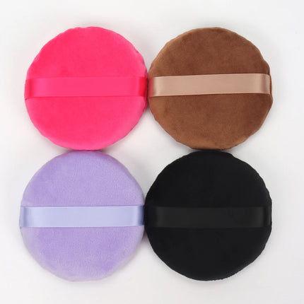 125mm圆形 Cotton Velvet Powder Puff Large Loose Powder Puff Makeup Artist Powder Puff Round Cotton Ribbon Hook Hand Glove Puff