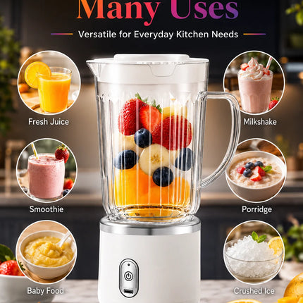 800ml Big Cup Electric Juicer Blender One-Button Operation USB Charging Portable Ice Fruit Smoothie Maker