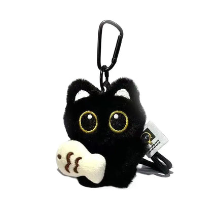 Cute Black Cat Plush Toy Doll Keychain Small Pendant Car Keyring Kitten Toy Doll For Boy Girl Brithday Gifts
